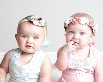 Baby Flower Headband or Flower Hair Clip