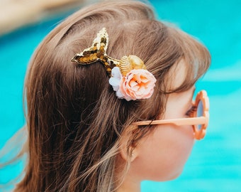 Gold Mermaid Hair clip, Mermaid Headband