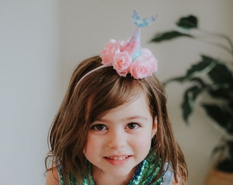 Mermaid Party Hat, Mermaid Birthday, Mermaid Flower Crown
