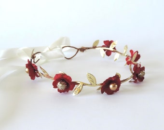 Red Christmas Flower Crown