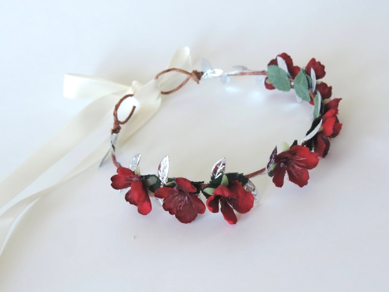 Maroon Christmas Flower Headband New life Crown Floral Winter Raleigh Mall