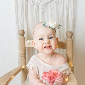 Ivory Flower Headband, Baby Headband, Flower Crown image 6