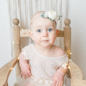 Ivory Flower Headband, Baby Headband, Flower Crown image 4