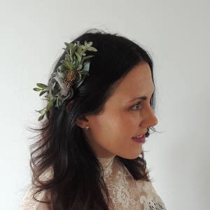 Wedding Flower Hair Clip, Bridal Hairpiece for Boho Wedding image 6