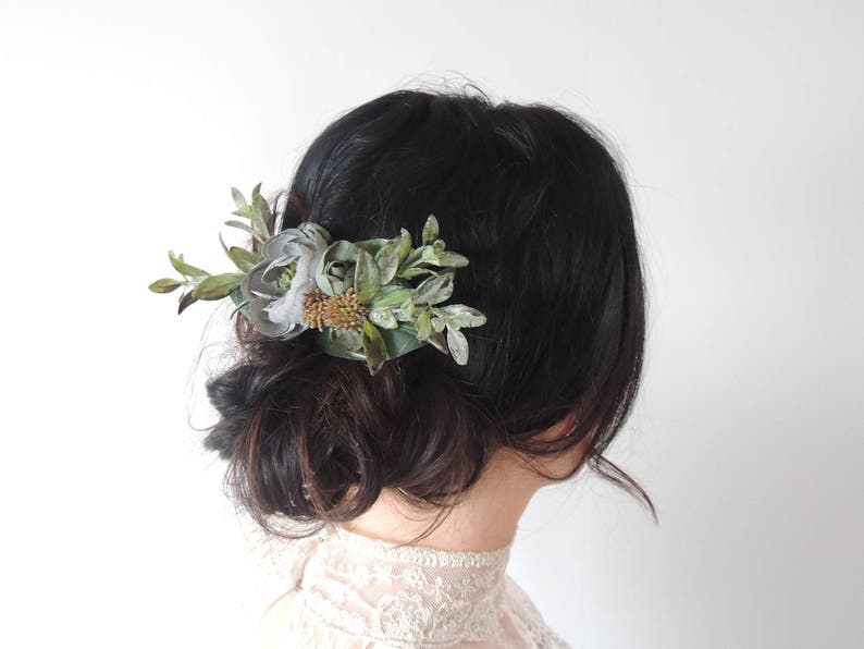 Wedding Flower Hair Clip, Bridal Hairpiece for Boho Wedding image 5