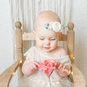 Ivory Flower Headband, Baby Headband, Flower Crown image 5