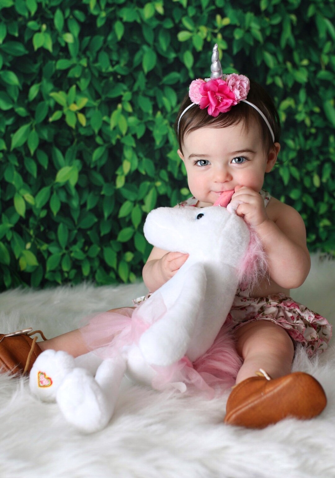 Babyhug Hair Band With Unicorn Applique - Pink