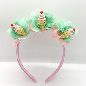 Ice Cream Headband Set, Ice Cream Birthday, Ice Cream Birthday Outfit image 7