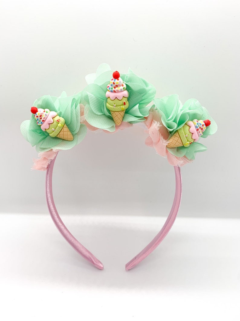 Ice Cream Headband Set, Ice Cream Birthday, Ice Cream Birthday Outfit image 7