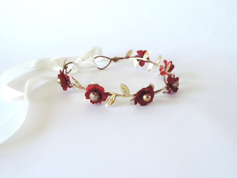 Red Christmas Flower Crown Red Christmas Flower Crown
