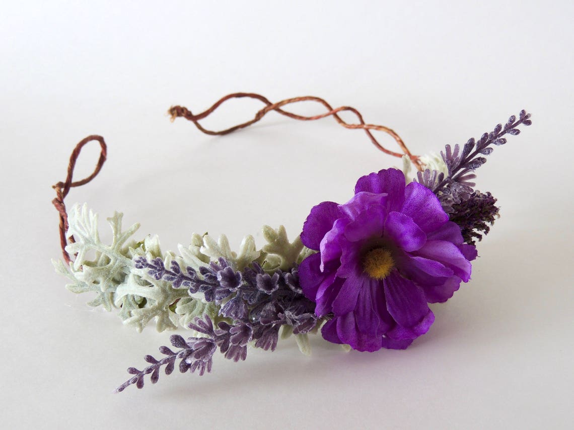 Purple Flower Crown Perfect for your Flower Girl or Wedding Etsy