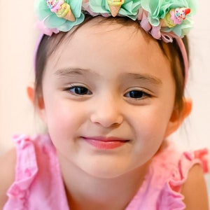 Ice Cream Headband Set, Ice Cream Birthday, Ice Cream Birthday Outfit image 5