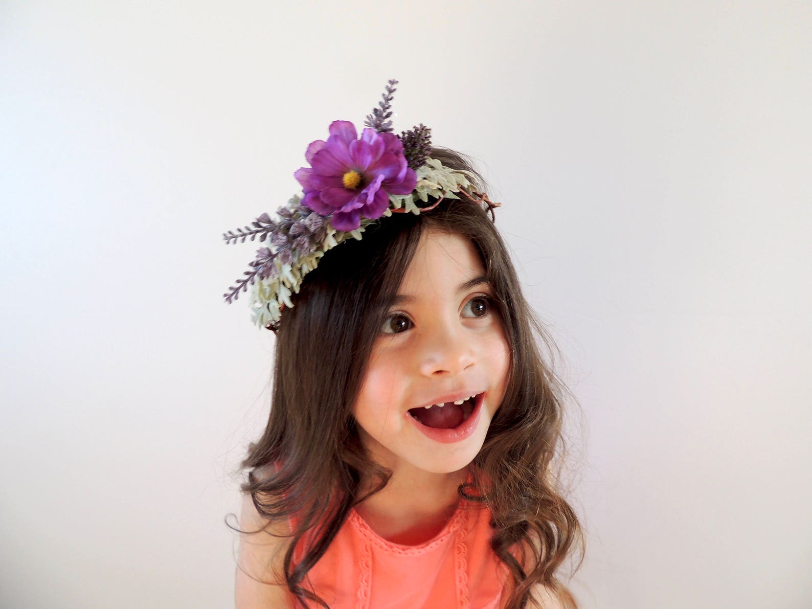 Purple Flower Crown Perfect for your Flower Girl or Wedding Etsy