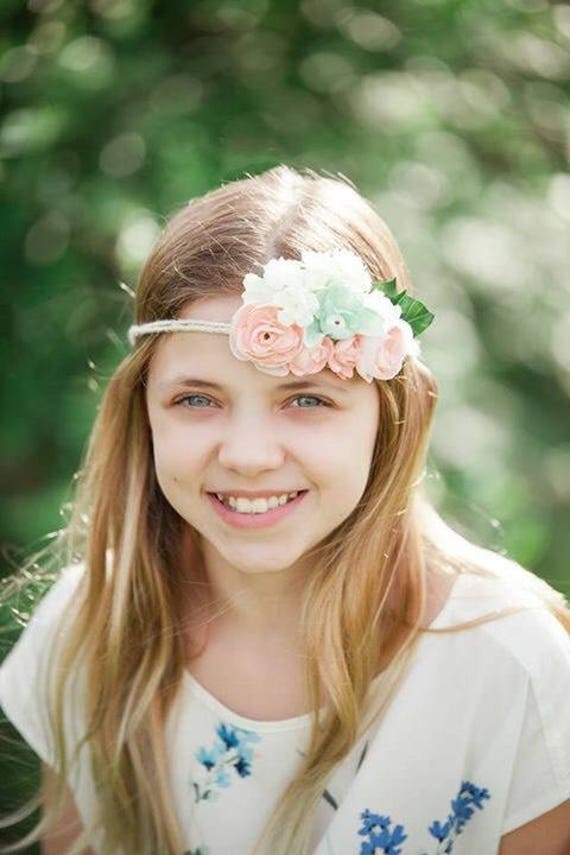 Flower Girl Flower Crown Wedding Hair Clip Bridal Flower Etsy