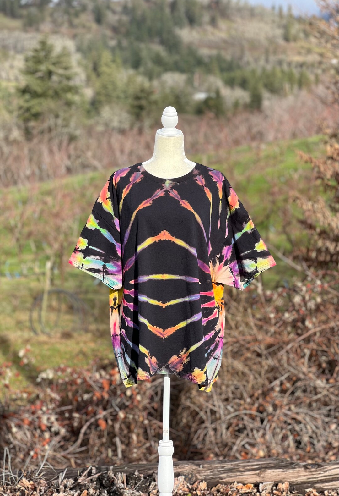 Reverse Tie Dye 3X T Shirt, Rainbow Tie Dye Tee Shirt, Unisex Size 3X ...
