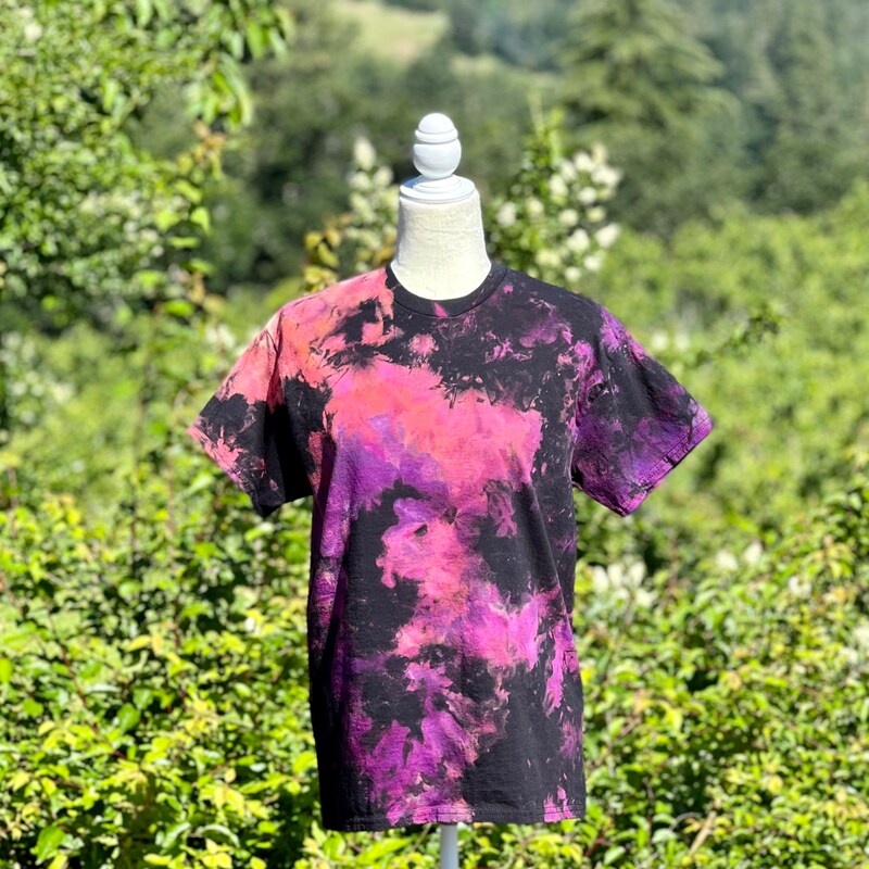 reverse tie dye black shirt