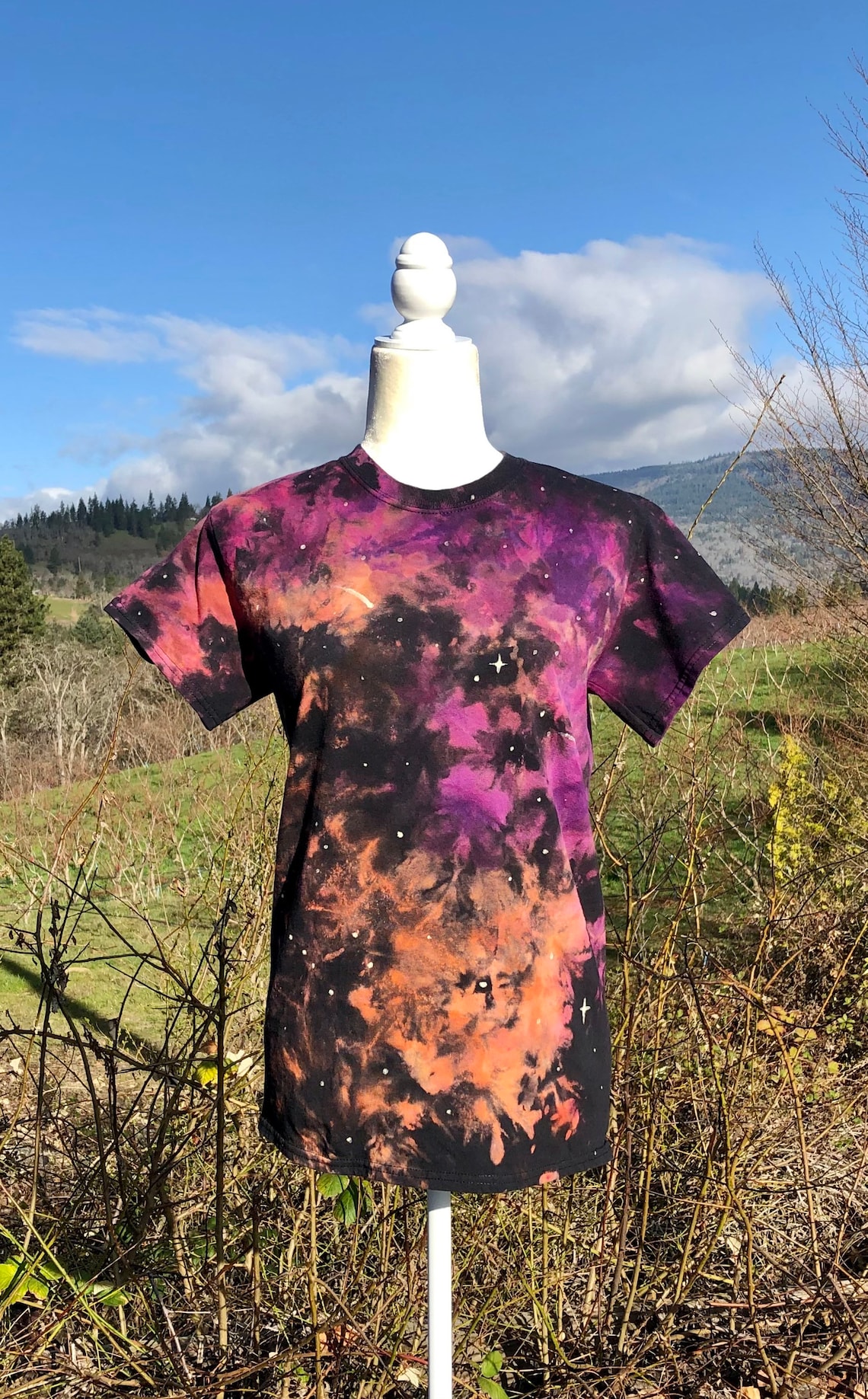 Reverse Tie Dye T Shirt Glow in the Dark Galaxy Tee Shirt Etsy