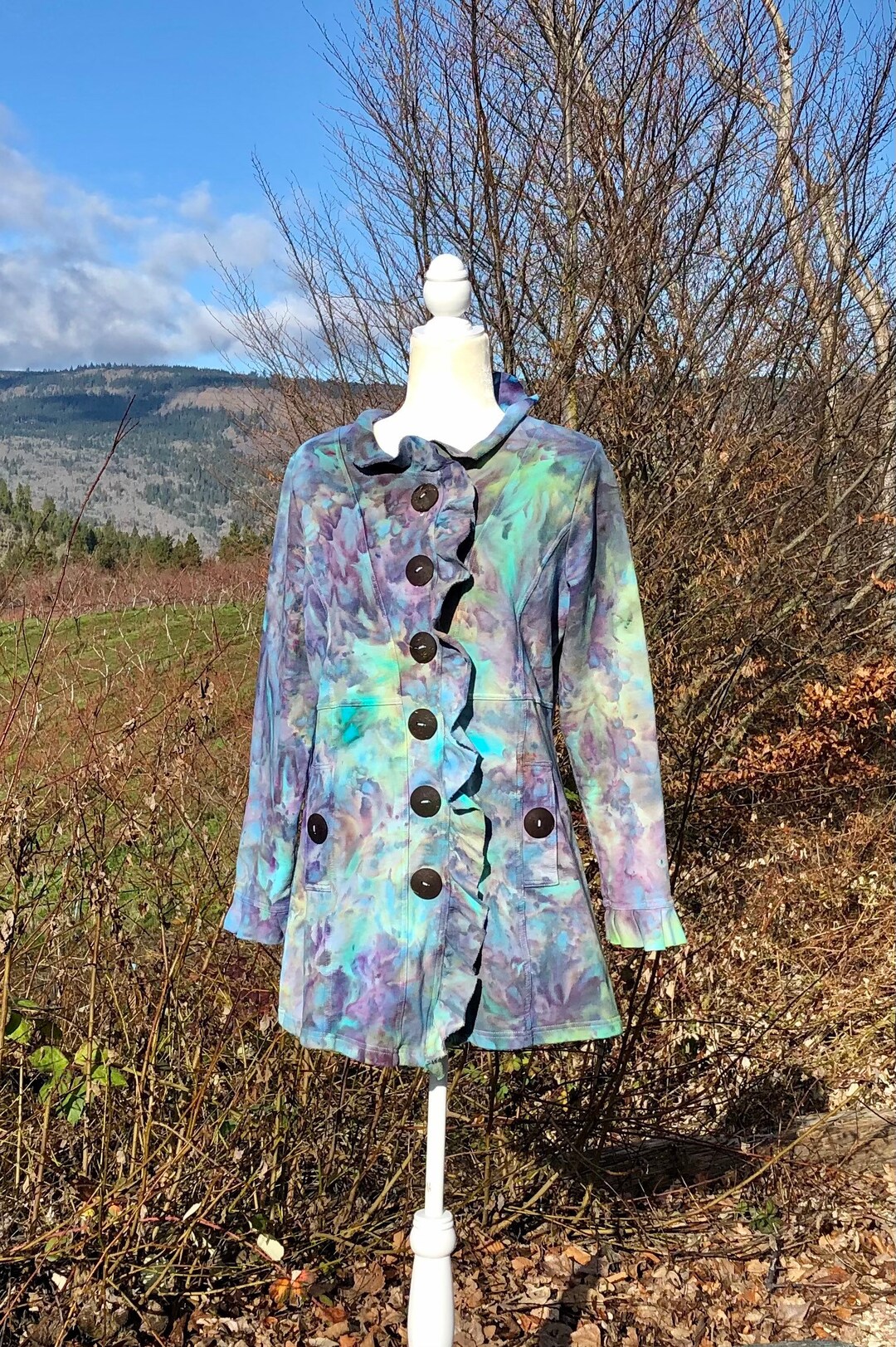 Womens Fitted Jacket, Tie Dyed Ladies Jacket Size Medium Etsy