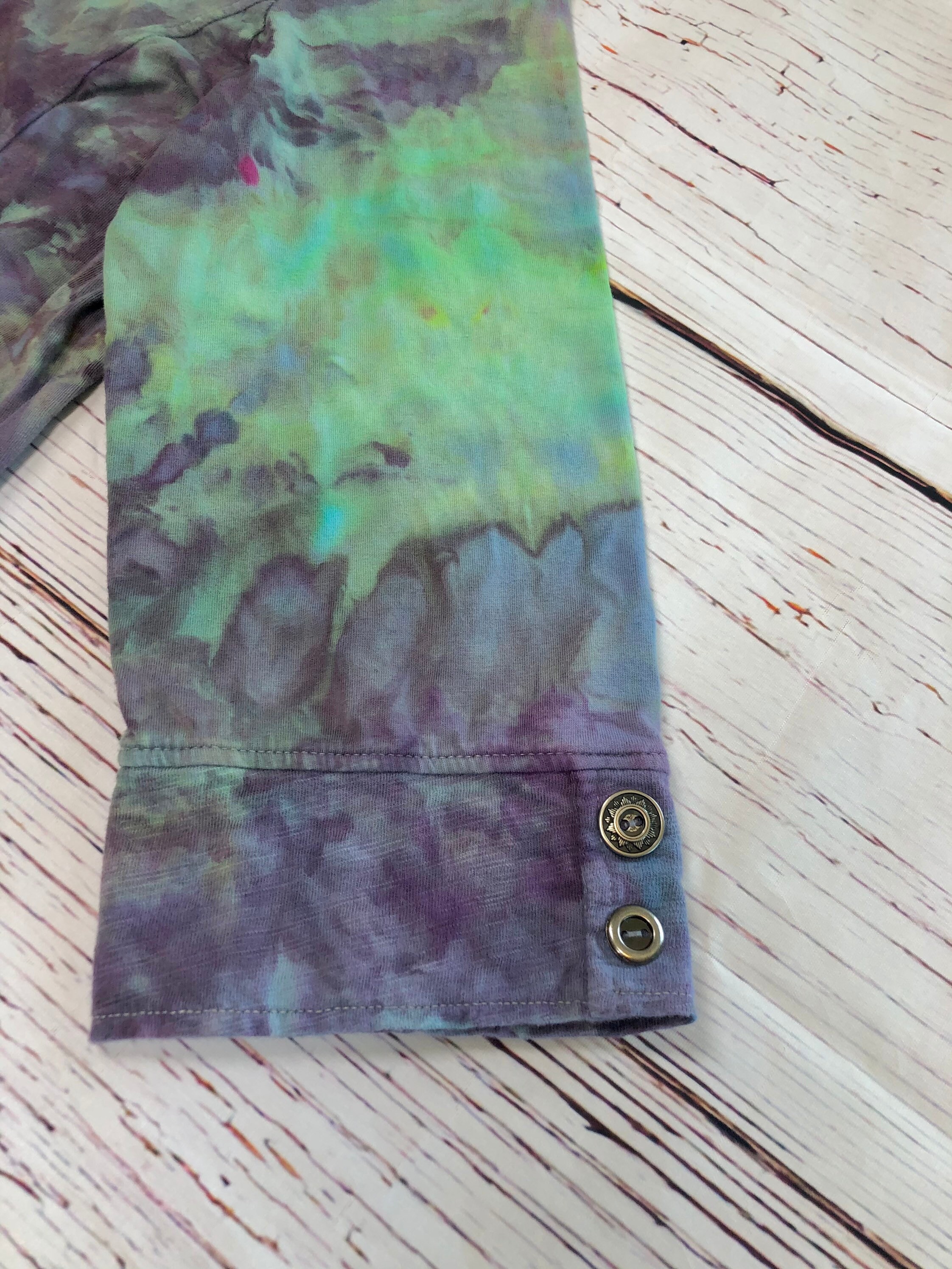 Tie Dye Jersey Button up Shirt Womens Long Sleeve Cotton Top Etsy