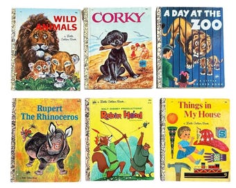 18 Vintage Little Golden Books Flintstones Robin Hood Tootle Sesame Street Lot