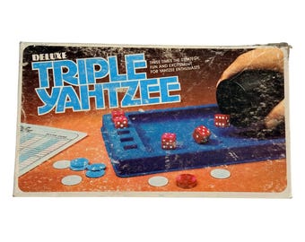 Milton Bradley Board Game Unisex OS Blue Deluxe Triple Yahtzee Vintage 1978 Dice