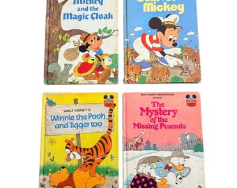 Vintage Disney Wonderful World of Reading HC Book Lot Mickey Pooh Donald 4 Books