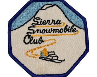 Unbranded Unisex Sierra Snowmobile Club Vintage Patch OS White Blue Embroidery