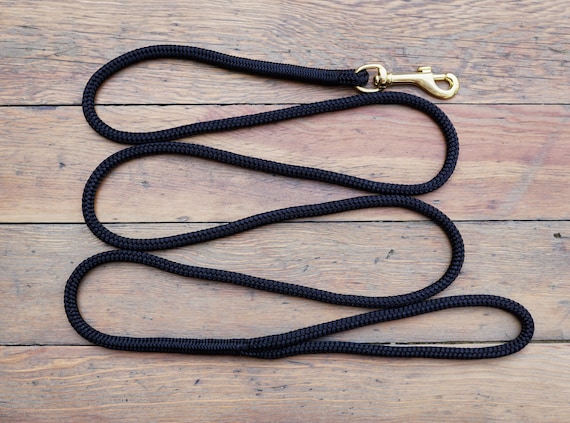 Thin Dog Leash. Lightweight Leash. Black Rope Leash. Small Rope