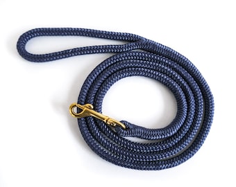 Rope Dog Leash~ Navy Blue Rope Leash, Spliced Rope Dog Lead, Custom Length