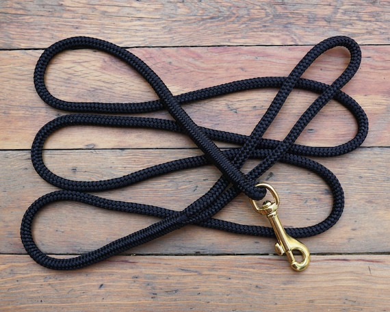 Thin Dog Leash. Lightweight Leash. Black Rope Leash. Small Rope