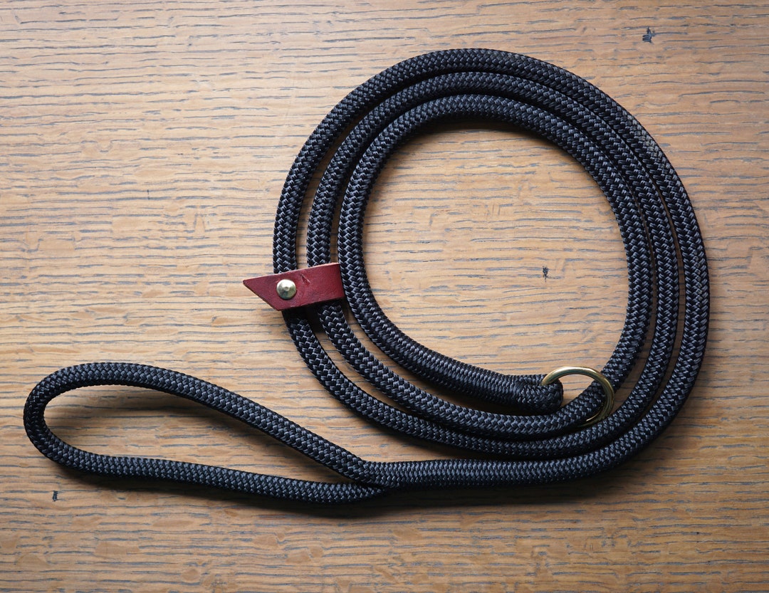 Rope Slip Lead Black Rope Leash Custom Slip Lead Etsy