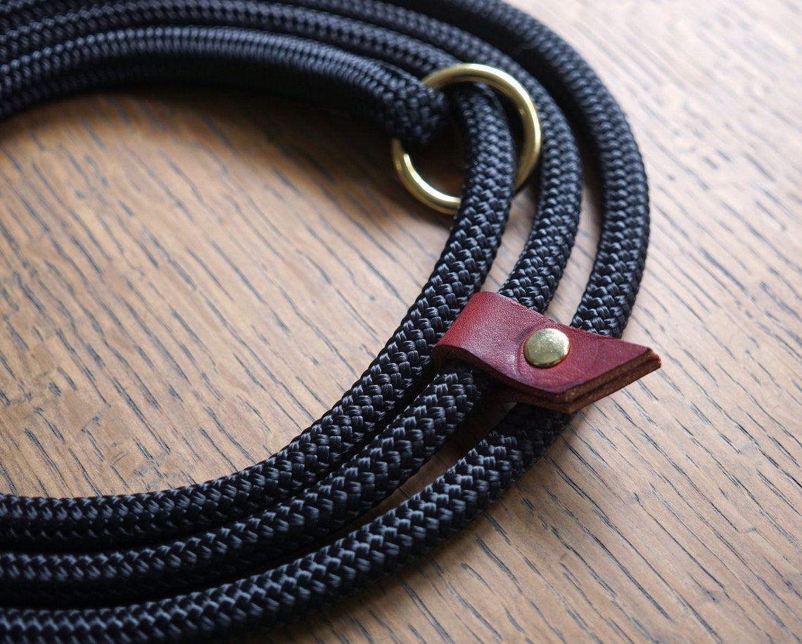 Rope Slip Lead Black Rope Leash Custom Slip Lead Etsy