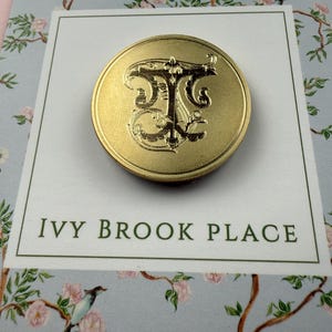 Personalized Matte Brass Needle Minder Coin with Monogram (1.18")