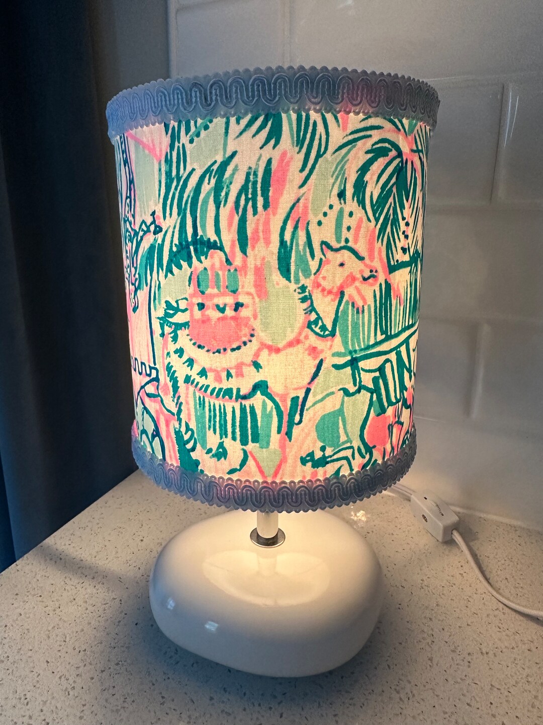 Made to Order White Custom LED Mini Table Lamp / Nightlight With Camels ...