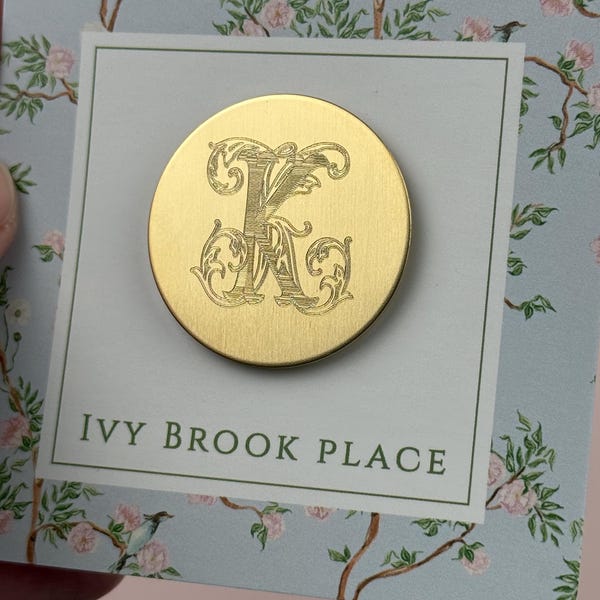 Needle Minder Personalized Monogrammed Engraved Gold Brass For Sewing or Embroidery Gift
