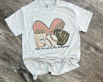 Take Me Out To The Ballgame (Baseball) T-shirt - Softball T-shirt - Baseball Tee - Womens Graphic T-shirt