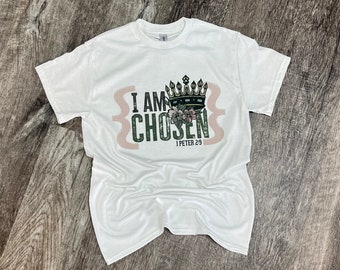 I Am Chosen T-shirt - Christian T-shirt - Jesus Tee - Womens Graphic T-shirt | Bible Christian Apparel | Church Mom Tee | Daughter