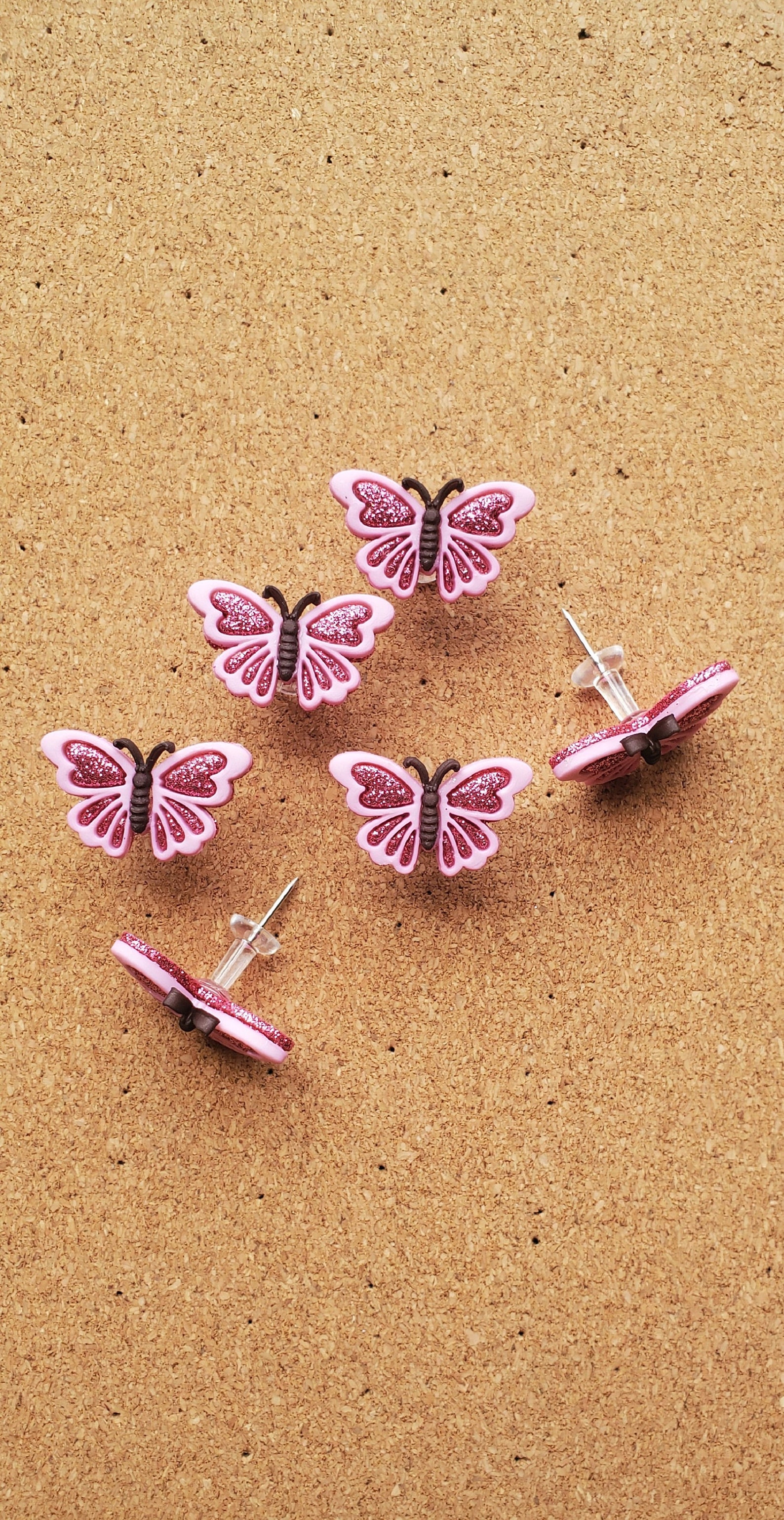 Glittery Butterfly Push Pins Insect Cork Board Etsy