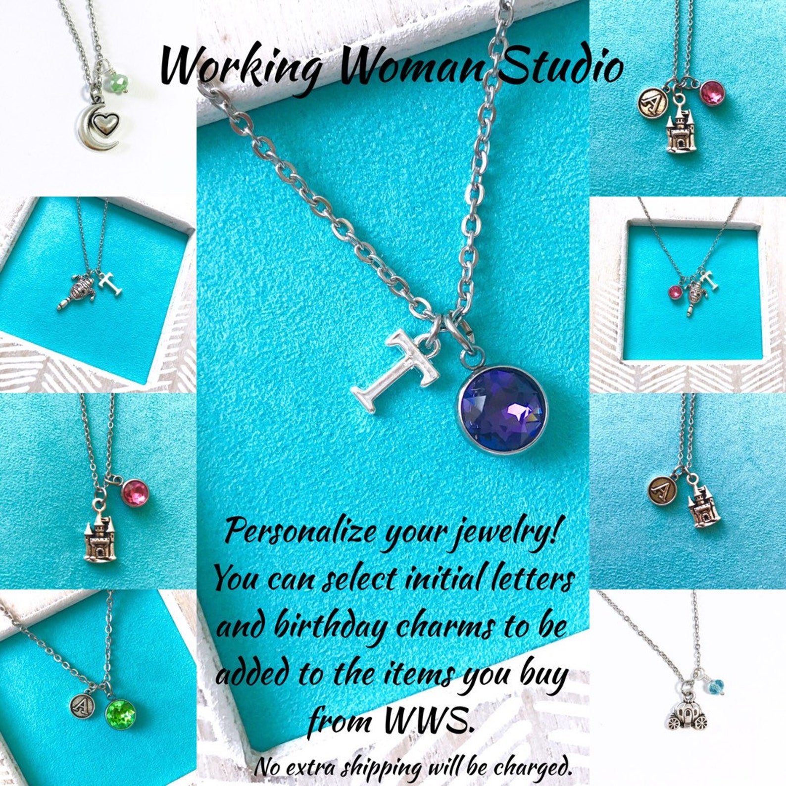 ballerina necklace stainless steel chain ballet slippers shoes dancer, working woman studio (wws12070)