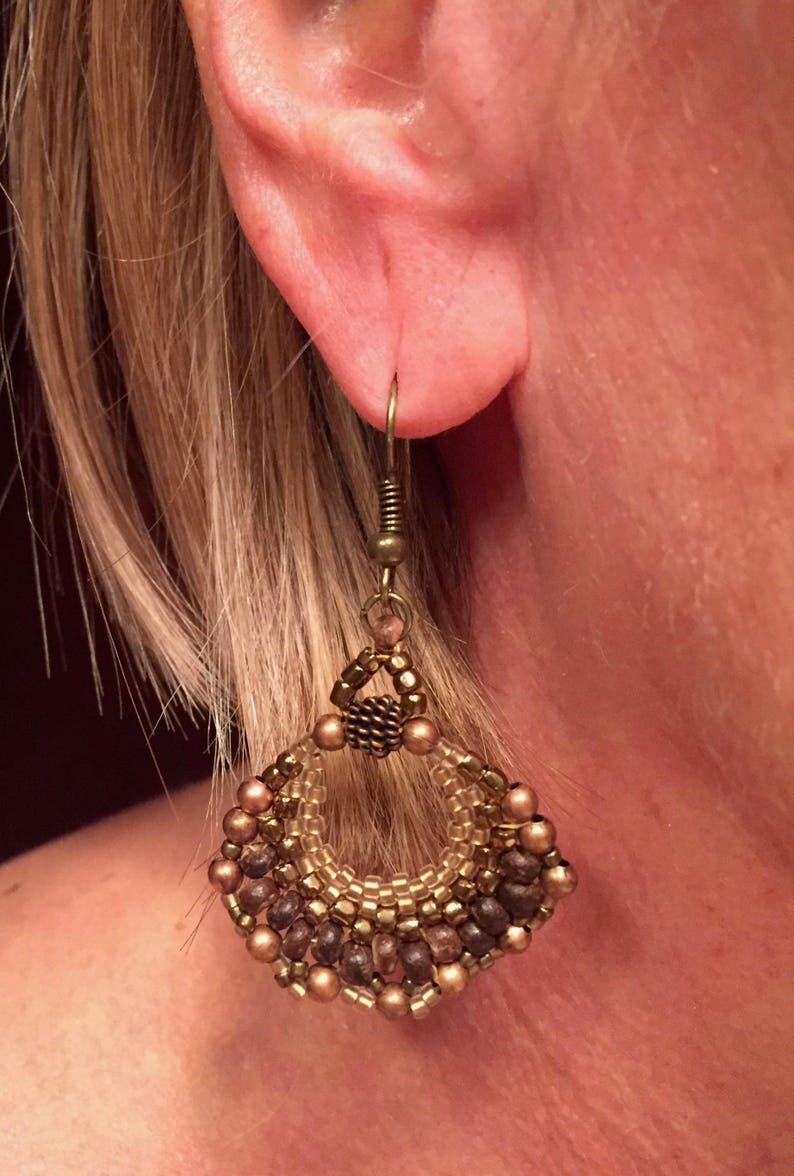 peyote fan earrings