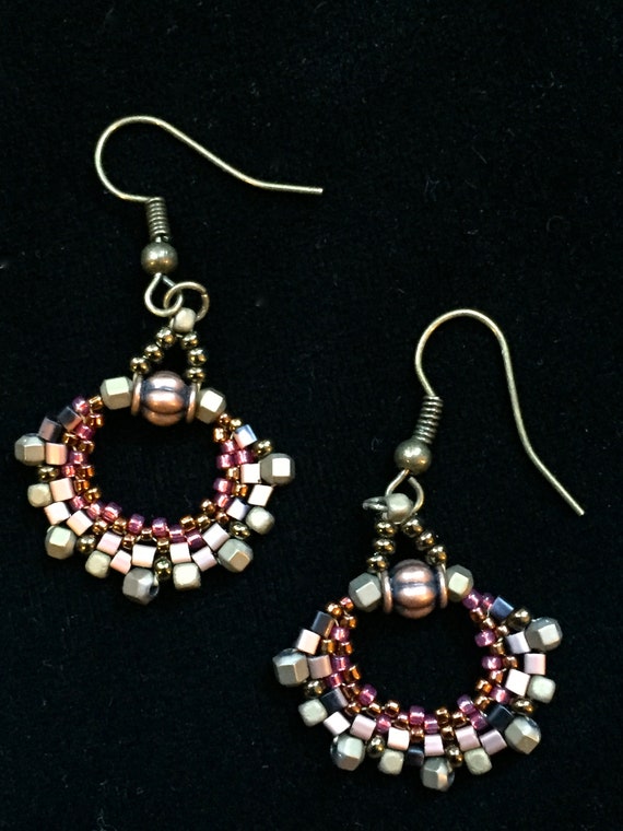 peyote fan earrings