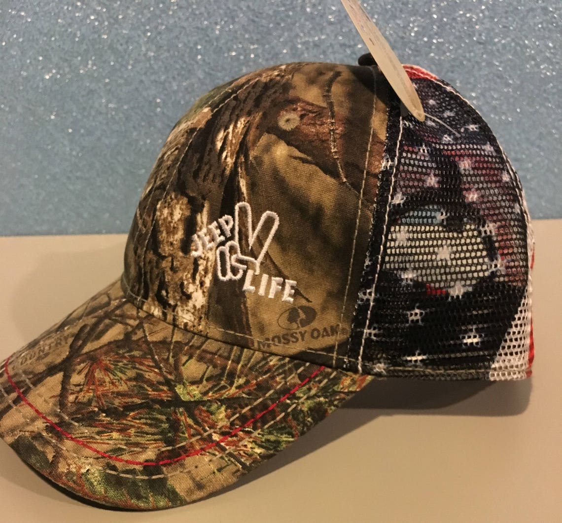 Jeep Life Embroidered Camo Hat With American Flag Mesh Back / | Etsy