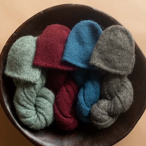 Brushed alpaca wrap/bonnet set