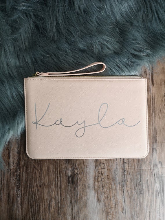 personalised bridesmaid clutch bag