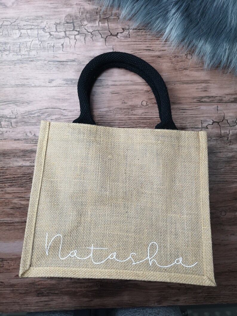 Borsa Della Spesa Personalizzata Con Monogramma - Tela, Ricamata, Con Trousse, Regalo Ideale Per Donne - Foto 7