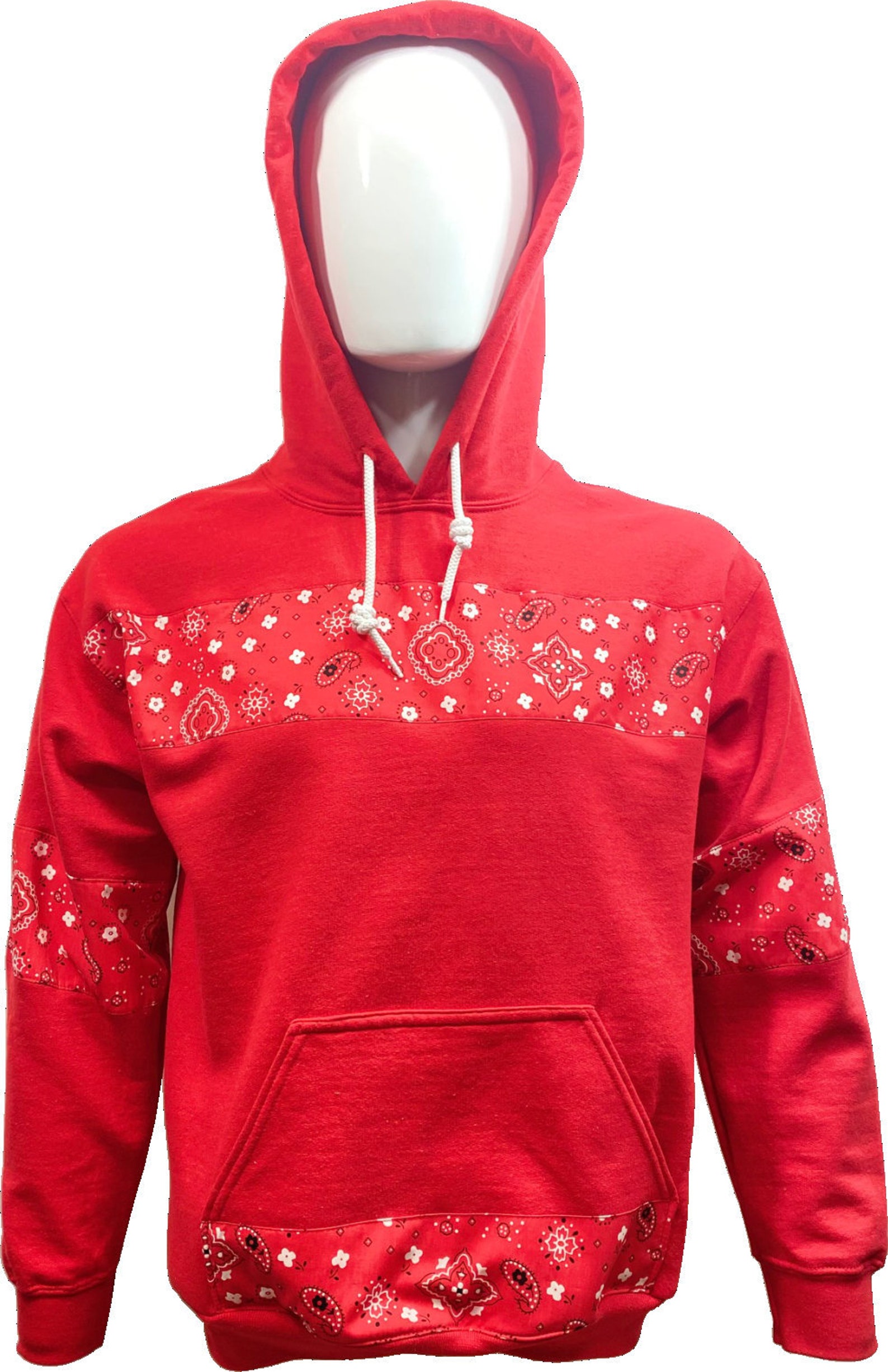 RED Hoodie Red Bandana Etsy