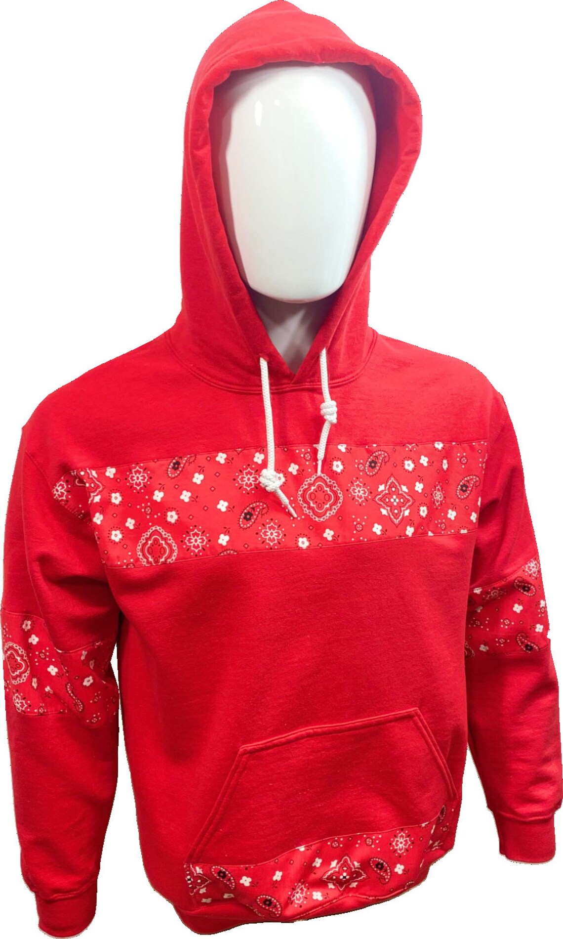 RED Hoodie Red Bandana Etsy