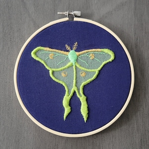 Luna Moth Hand Embroidery