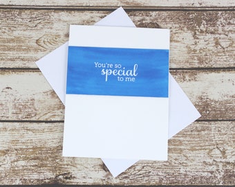 Dark Blue Just Because Card, Card For Boyfriend, Card For Husband, Anniversary Card Her, Greeting Card, Romantic Card Him, Handmade Card