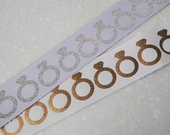 30 Engagement Ring Stickers, Diamond Ring Stickers, Envelope Stickers, Engagement Party, Bridal Party, Wedding Envelope Seals, Wedding Decor
